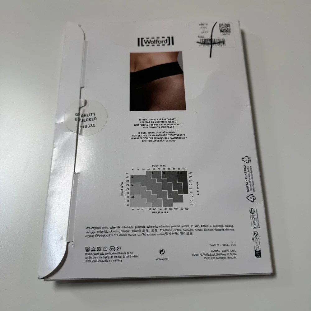 Wolford Fatal 15 Seamless Tights Women Small Gobi Tan Sheer Mat 18076 New